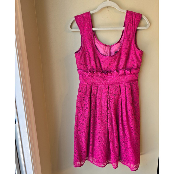 Nanette Lepore Y2K Babydoll Dress Pink Silk Lace Romantic Made in USA Size S - Picture 1 of 9